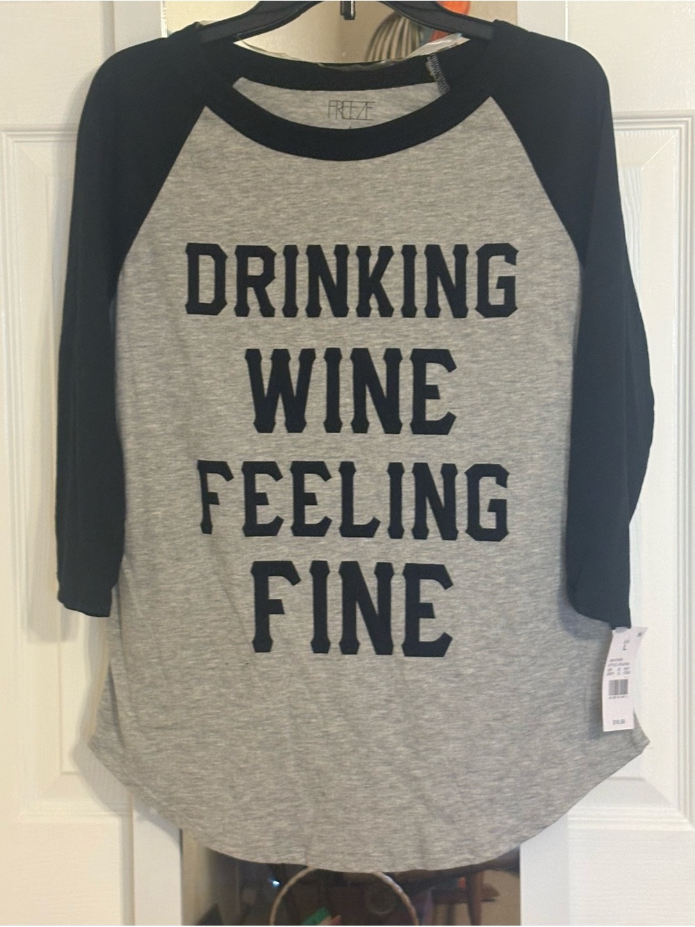 Freeze Heather Raglan Tee — Black & Gray